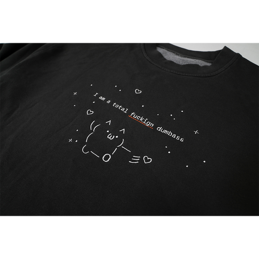 Ascii Black Embroidered Sweatshirt