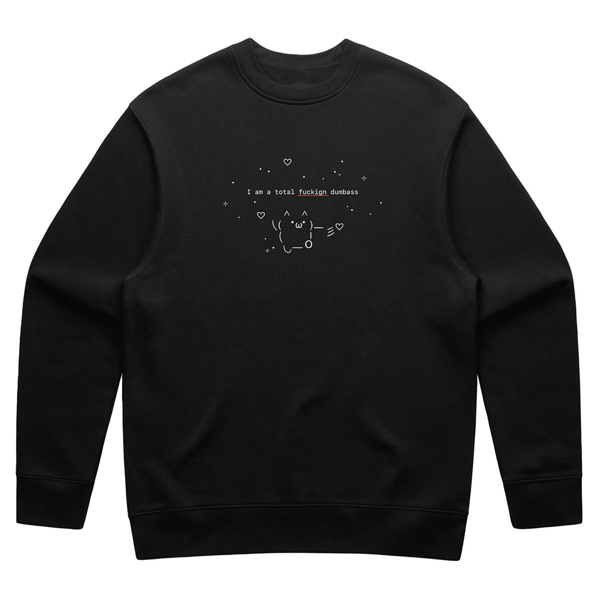 Ascii Black Embroidered Sweatshirt