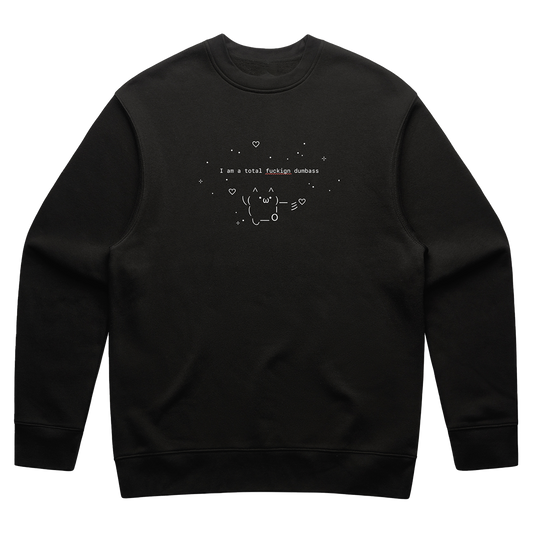 Ascii Black Embroidered Sweatshirt